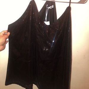 Women’s plus black sequins top